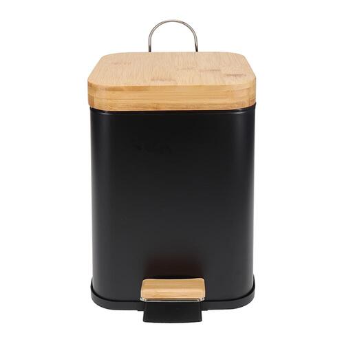 White Magic Eco Basics Black Square 6 Litre Rubbish Bin
