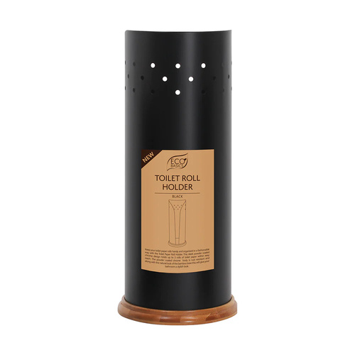 White Magic Black Toilet Roll Holder