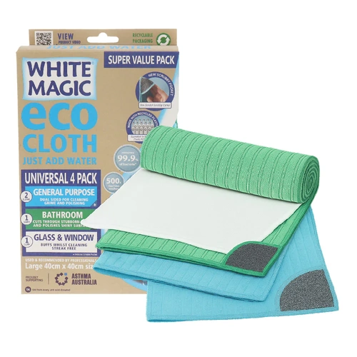 White Magic 4 Pack Super Value Universal Eco Cloth