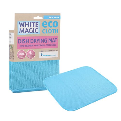 Eco Cloth Super Absorbent - Fast Drying - Double Sided Sea Blue Dish Drying Mat