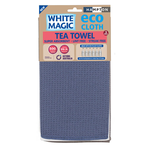 White Magic 3 Pack Hampton Tea Towels