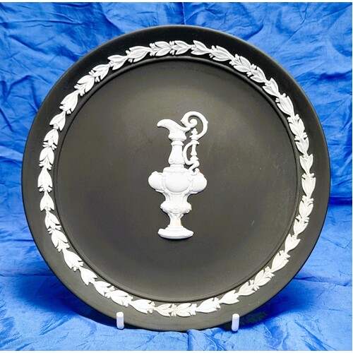 Wedgwood White on Black Jasperware 16.5cm The America's Cup Defence Plate