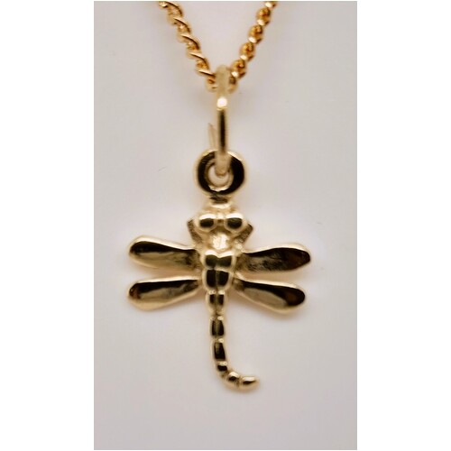 9 Carat Yellow Gold Dragonfly Charm