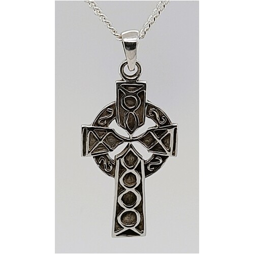 Oxidised Sterling Silver Celtic Cross Pendant