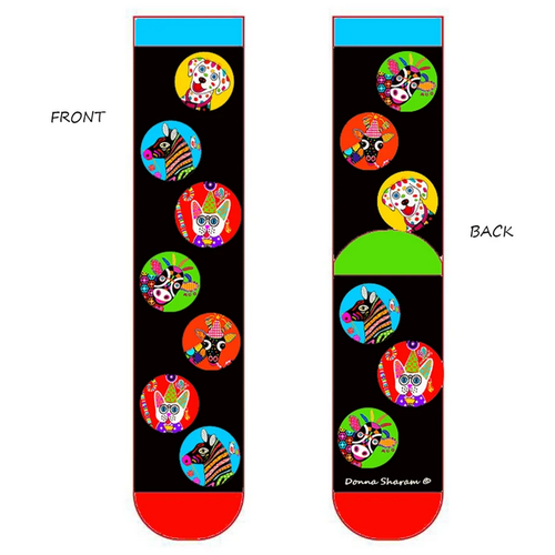Medium - Large (Size: 41 - 46) Black Zoo Socks